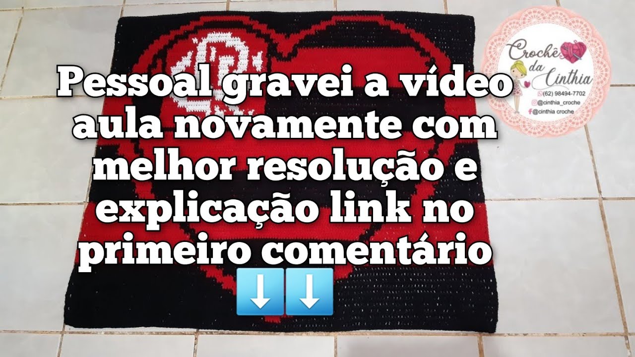 Tapete Flamengo coração Parte 1/4 ,versão destro #tapeteflamengocoracao