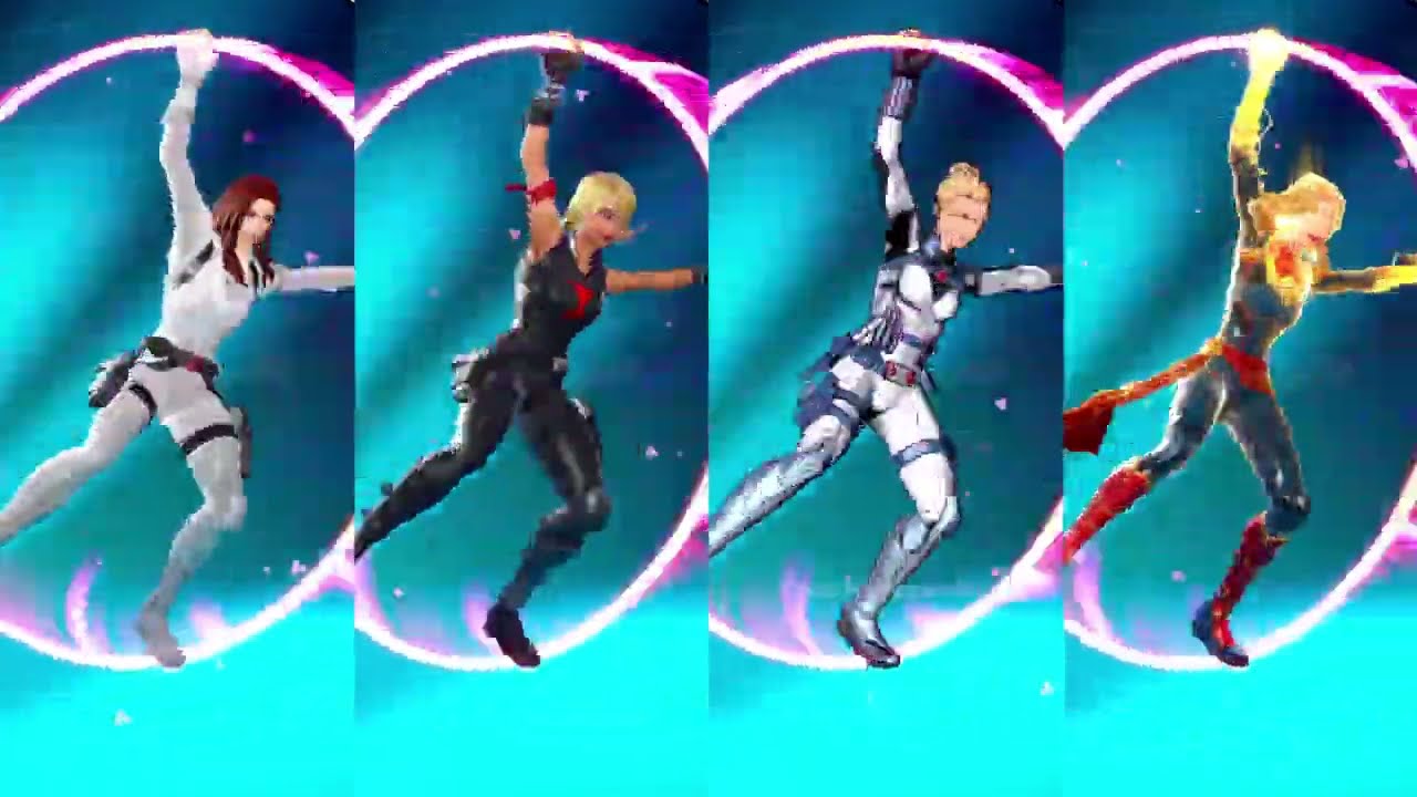Fortnite Summer Emote With Black Widow Captain Marvel White Widow Skin Thicc 🍑😜😍 Who Won ?