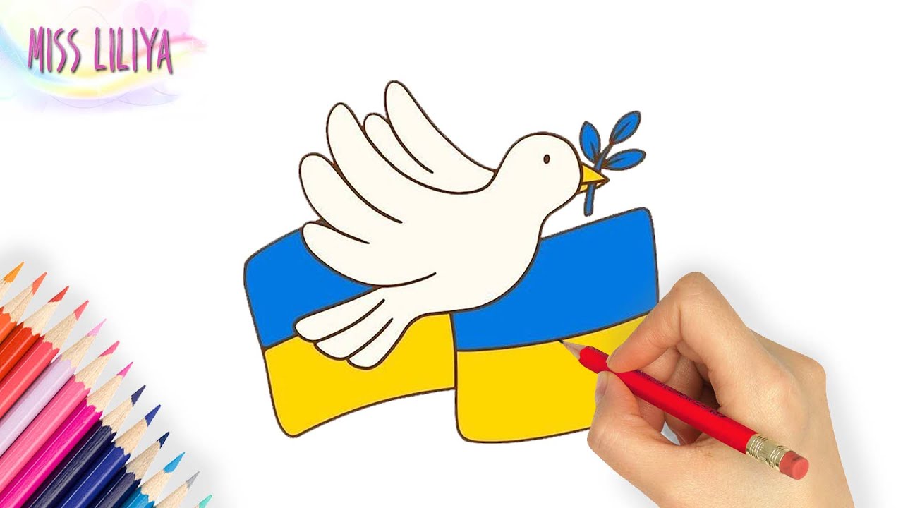 Як намалювати голуба миру | How to draw a dove of peace | For world peace
