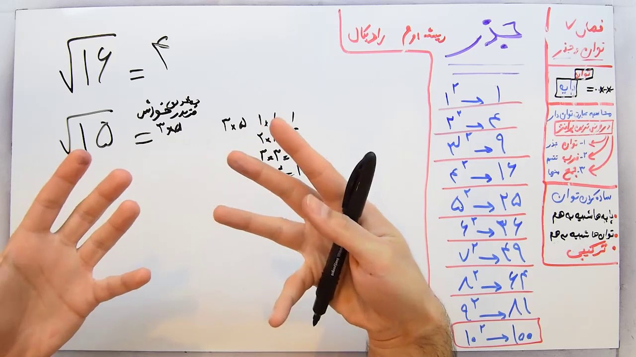 ریاضی 7 - فصل 7 - بخش 5 : رادیکال و جذر تقریبی