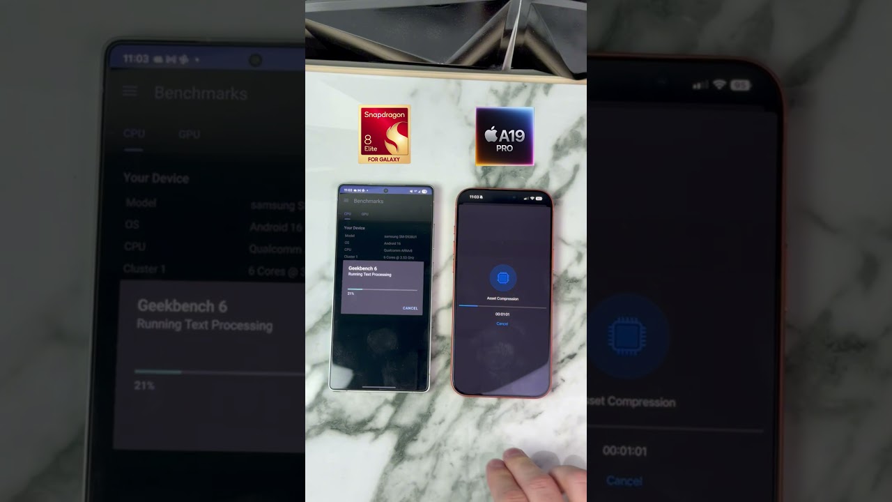 Тест Geekbench Galaxy S25 Ultra против iPhone 17 Pro Max #galaxys25 #iphone17 #geekbench #apple #...