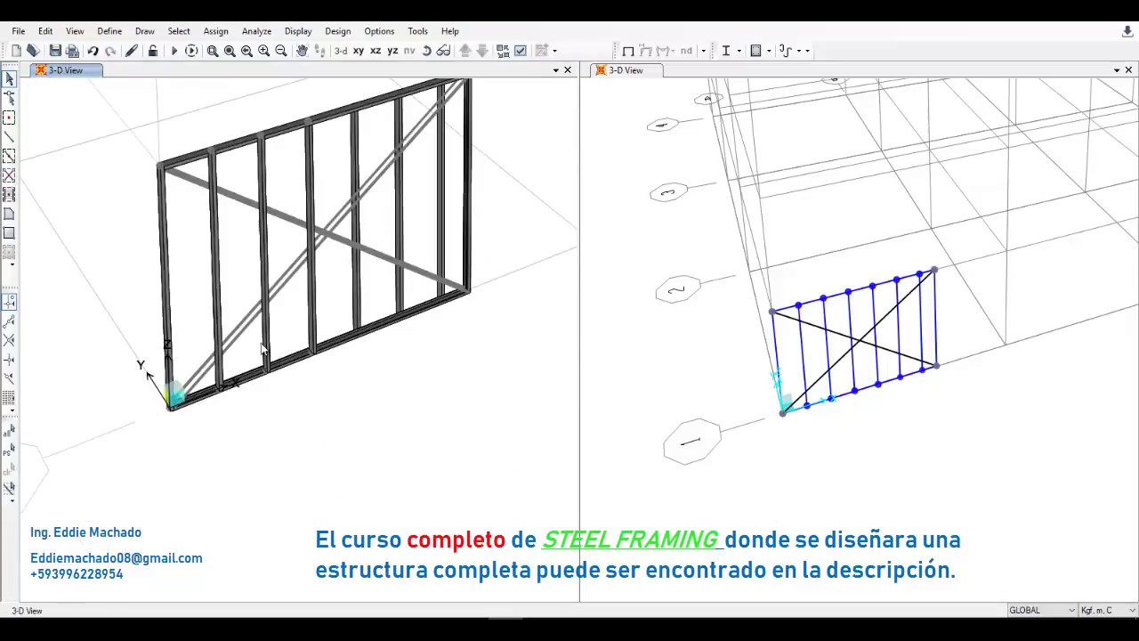 Sap2000: Diseño de muro de steel framing (Cold formed steel)