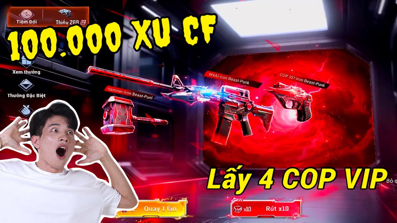 CF LEGENDS | Nạp 100.000 Xu Quậy Nát Vòng Iron Beast-Punk Lấy Full 4 COP357 VIP 😍