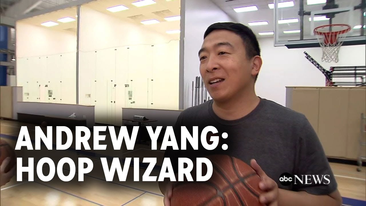 Andrew Yang shoots hoops day before debate