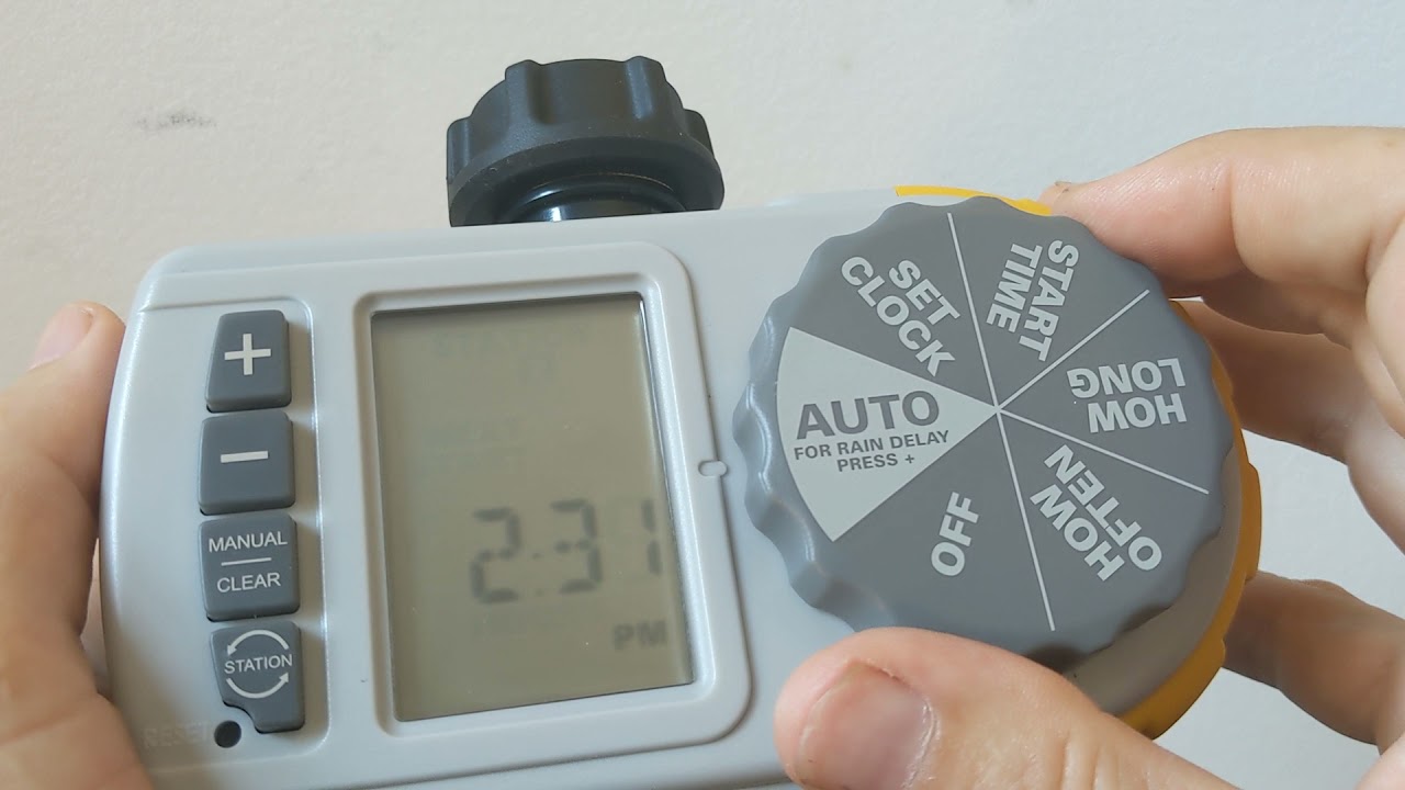 Solterra Automatic Two Outlet water timer programming tutorial, set clock/start time/how long often