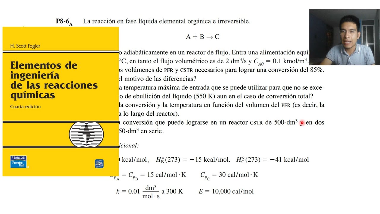 EJERCICIO Reactores no isotérmicos (problema 8-6 de Fogler)