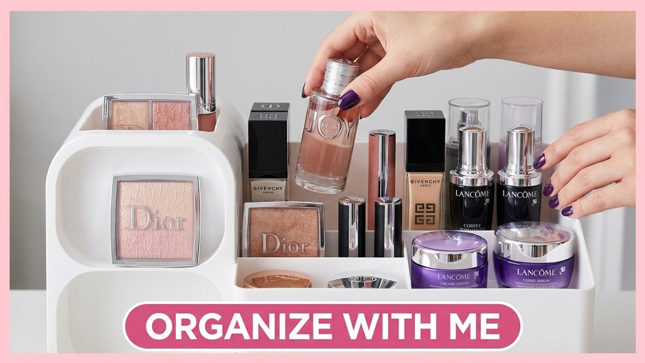 Organize My Makeup With Me 🤍 ASMR relaxing 