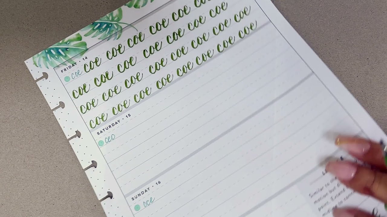 Happy Planner - Love Letters - Brush Lettering Workbook - January 10-16, 2022
