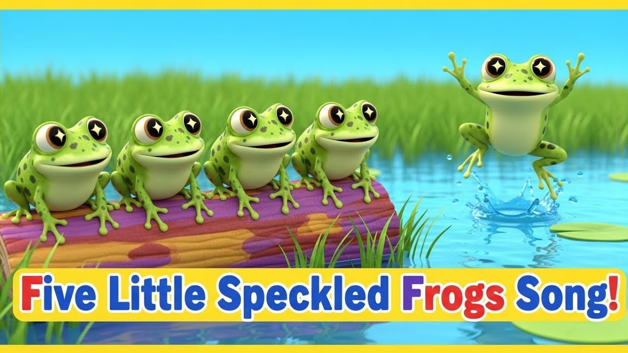Five Little Speckled Frogs Song | Learn to Count 1-5 | Fun 3D Nursery Rhymes & Kids Songs