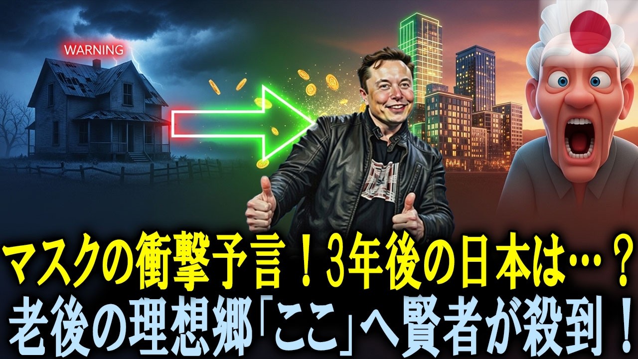 【衝撃】今の60代が殺到する移住先「1位」はここだ！マスクが警告する2030年、日本のシニアはどこで生き残るのか？