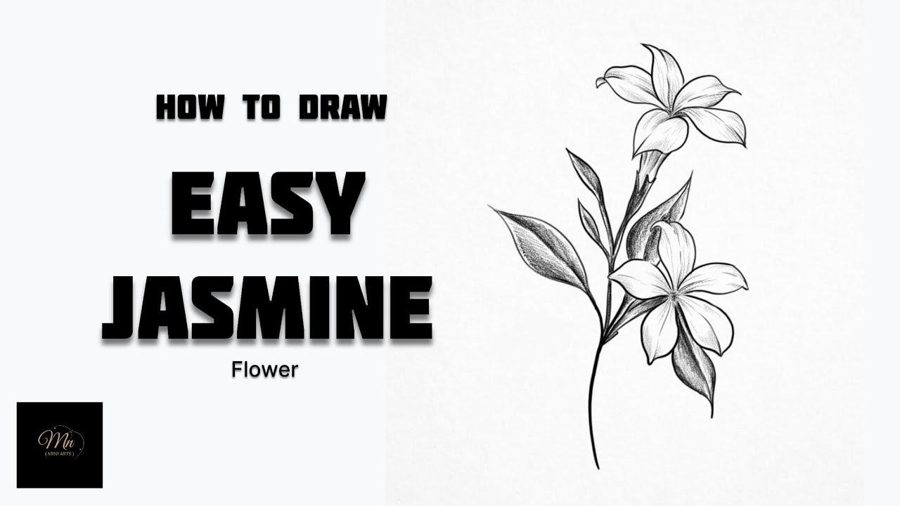 Jasmine flower illusion || How to draw Jasmine flower || A step y step video #drawing