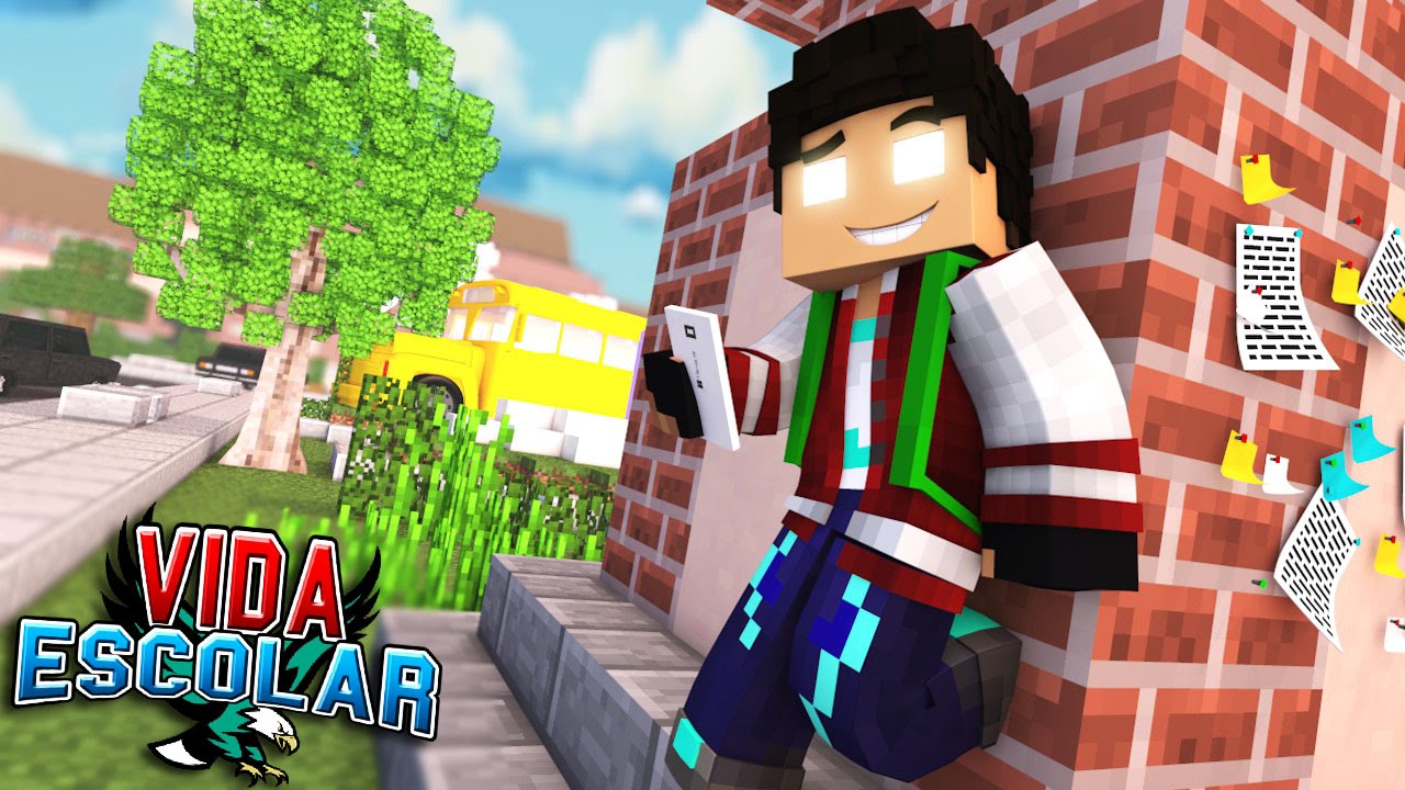 Minecraft: PRIMEIRO DIA DE AULA #01 (VIDA ESCOLAR )