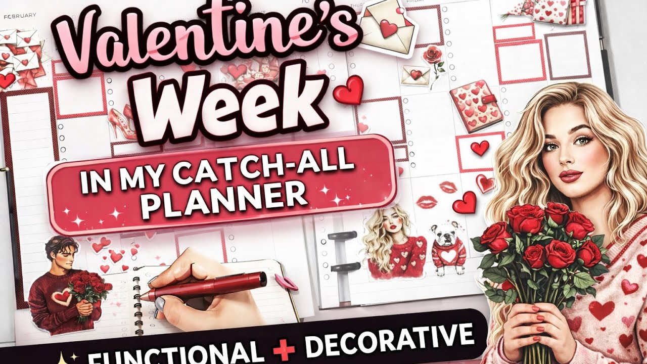 Valentine’s Week in My Catch-All Planner 💌 | Functional + Decorative Vertical Planning