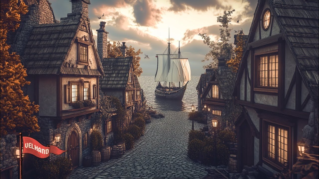 Exploring a Fantasy City: Relaxing Medieval Streets Background Music