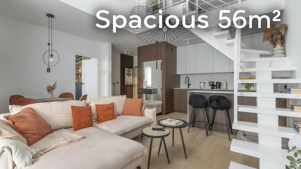 Bright and Airy Two-Story Apartment Home Tour (600 sq ft)