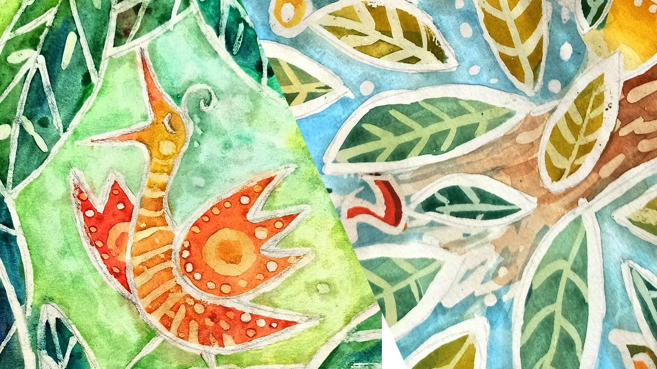 jak namalować obrazek metodą batikową