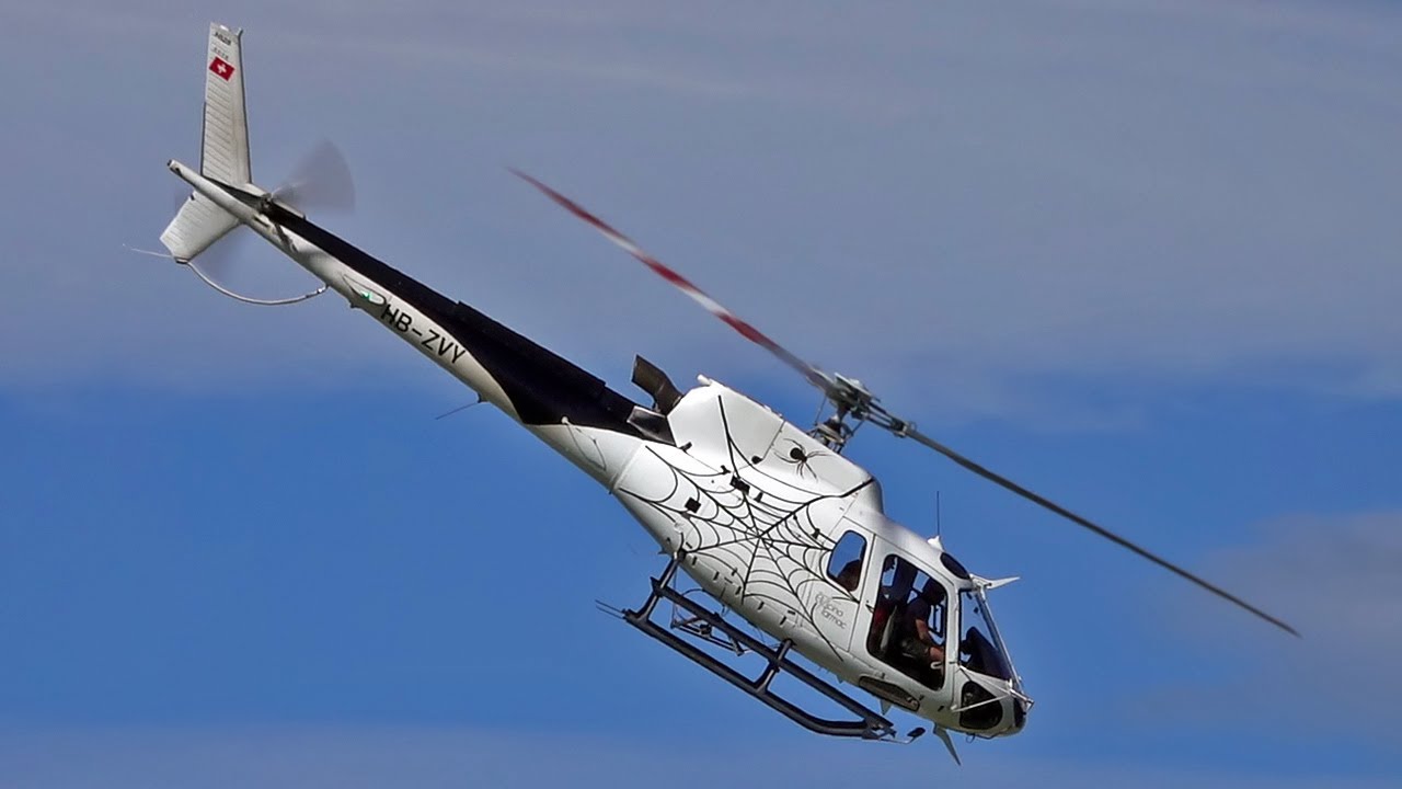 🚁Eliticino Tarmac Eurocopter AS350B3 (Airbus H125) Ecureuil HB-ZVY and HB-ZYA | TakeOff and Landing🚁