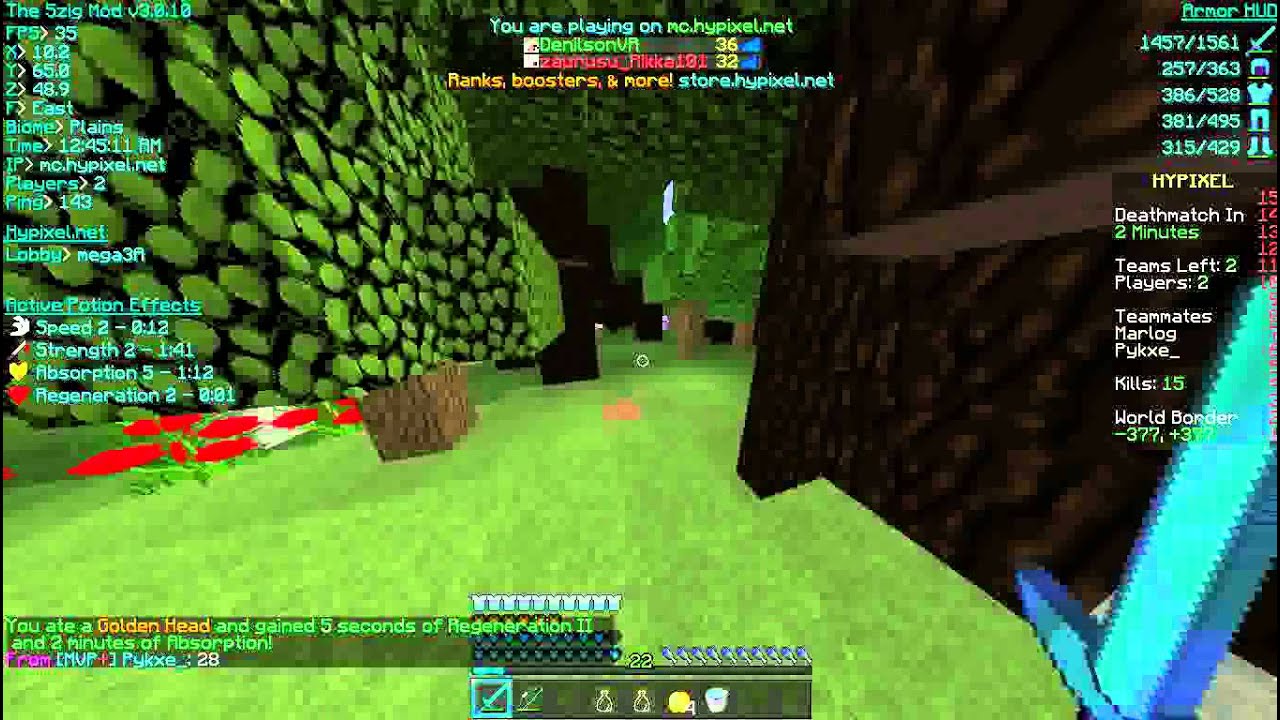 The best hack ever, omg. | zaurusu_Rikka101 hacking in Hypixel UHC | Chest of fate OP