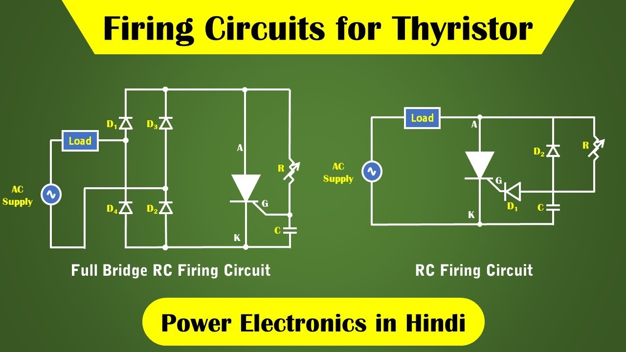 Firing Circuits for Thyristor | RC and Full Bridge RC Firing Circuit of SCR in Hindi