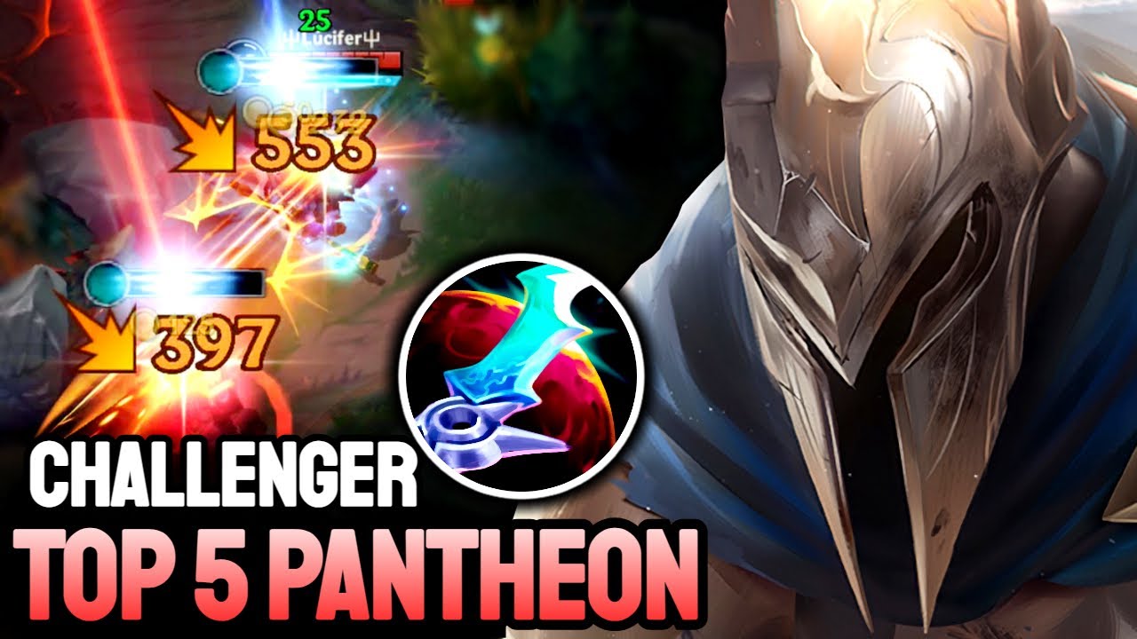 WILD RIFT PANTHEON - TOP 5 PANTHEON GAMEPLAY - CHALLENGER RANKED