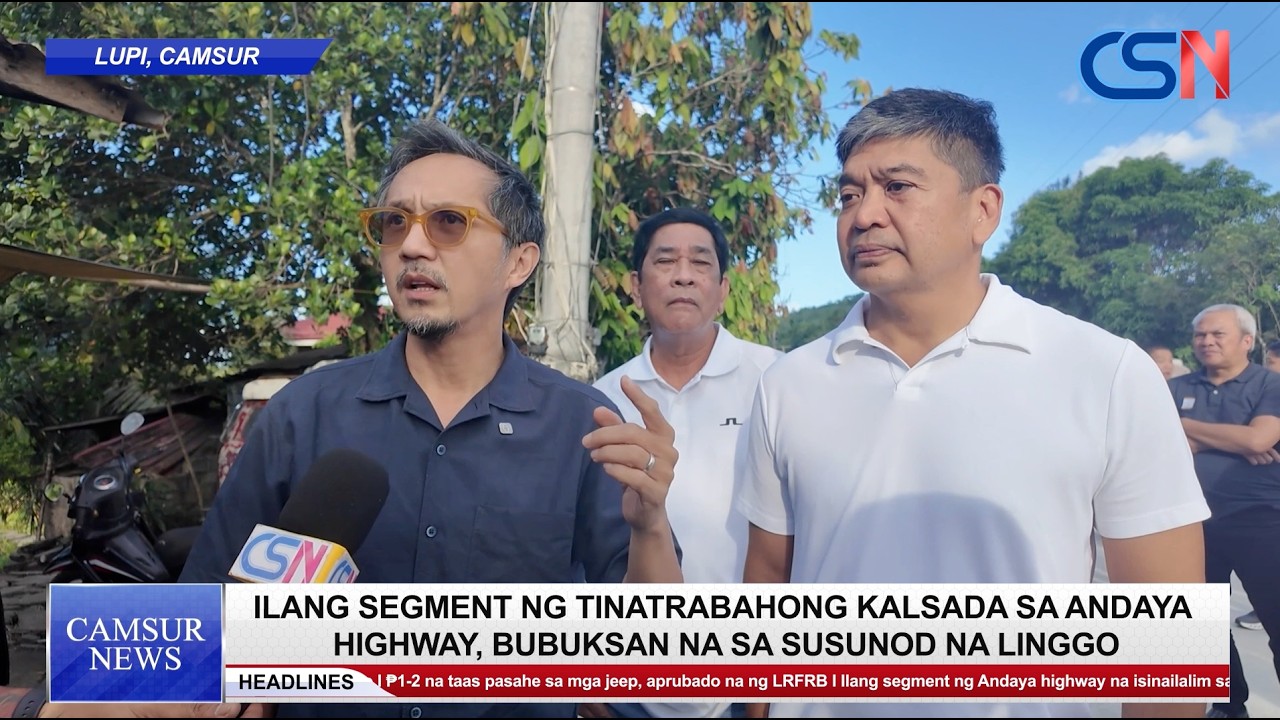 Ilang segment ng tinatrabahong  kalsada sa Andaya Gighway, bubuksan na sa susunod na linggo