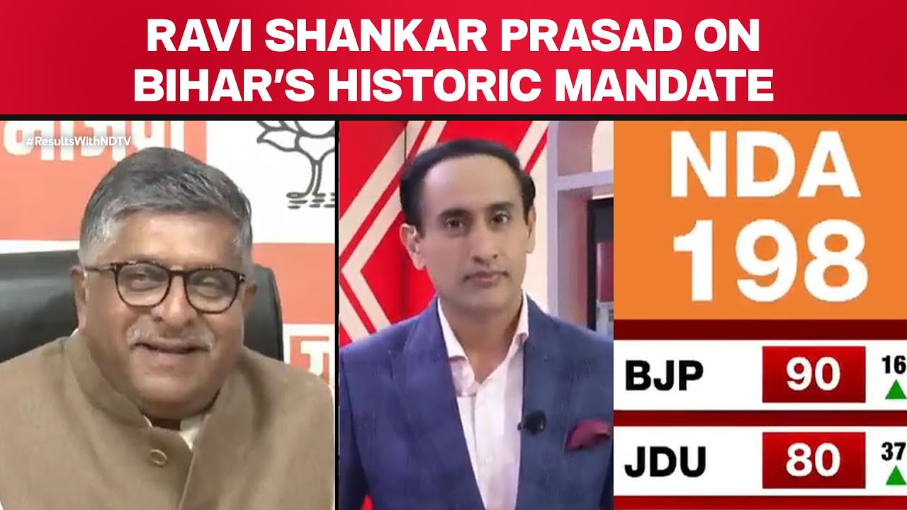 Bihar Election News | BJP MP Ravi Shankar Prasad On Bihar's Historic Mandate In Favour Of NDA