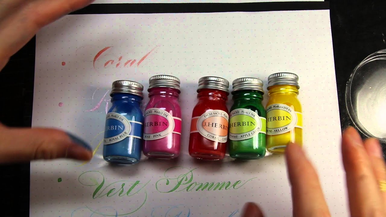 J. Herbin Calligraphy Ink REVIEW: Lawyer's, India, Pearlescent, Metallic, and Pigmented Ink