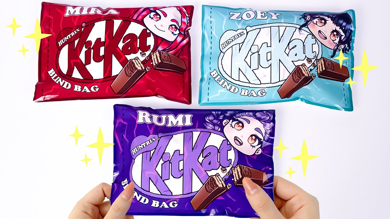 🎀 Paper DIY 🎀 KitKat Blind Bag Unboxing With Zoey, Rumi & Mira | Candy ASMR