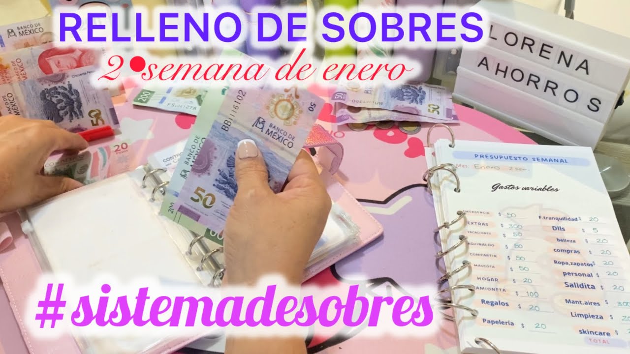 RELLENO DE SOBRES💌💵 || 2•semana de enero🍀 #sistemadesobres #rellenodesobres #ahorro #ahorramas