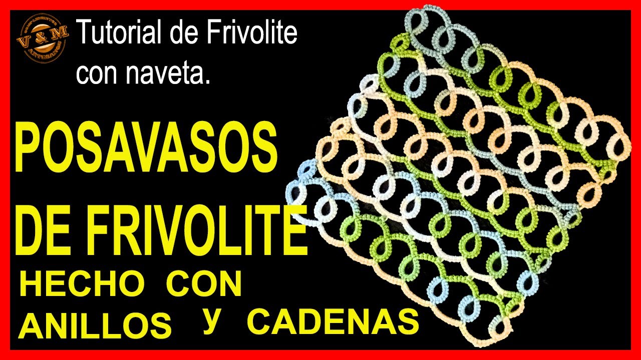 🔷🔹POSAVASOS DE FRIVOLITE⚡ HECHO CON ANILLOS Y CADENAS🔹🔷