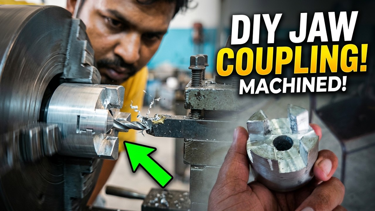 How to make Aluminum Jaw coupling on lathe machine