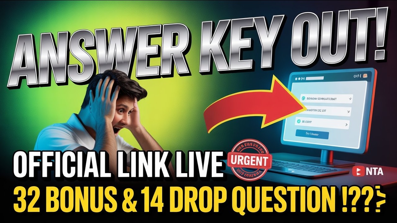 URGENT Update NTA official😁🟢 Answer Key out JEE 2026 |JEE Main Cutoff Will Drop|Category Wise Cutoff
