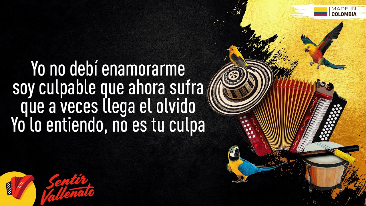 No Debí Enamorarme, Miguel Morales, Video Letra - Sentir Vallenato