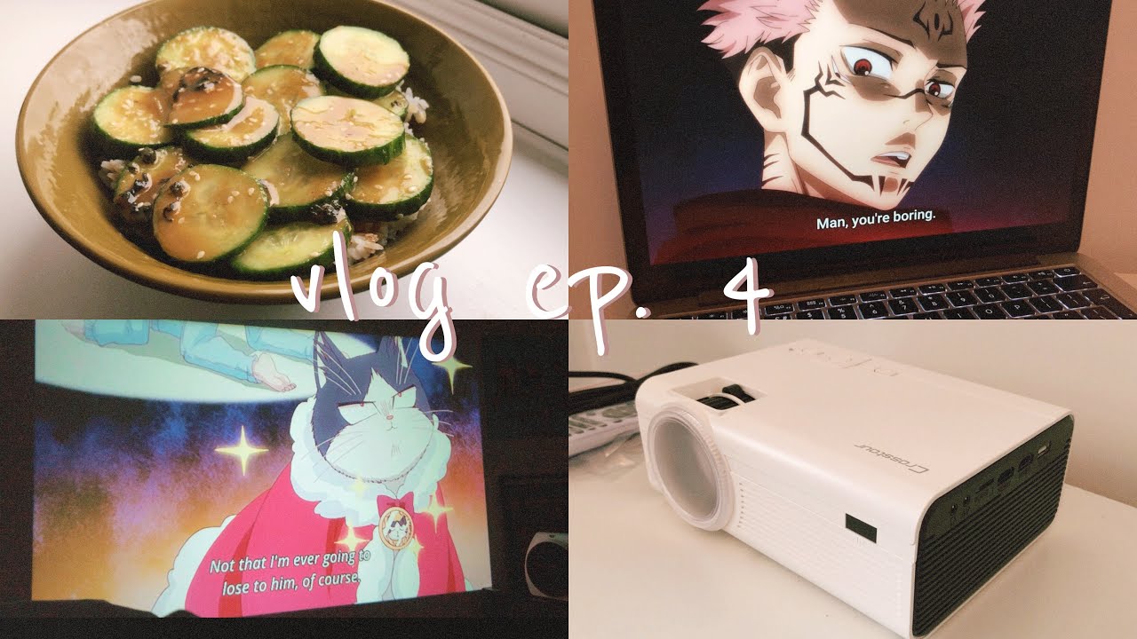 ☾ recreating anime food + projector unboxing + watching anime & chill !!