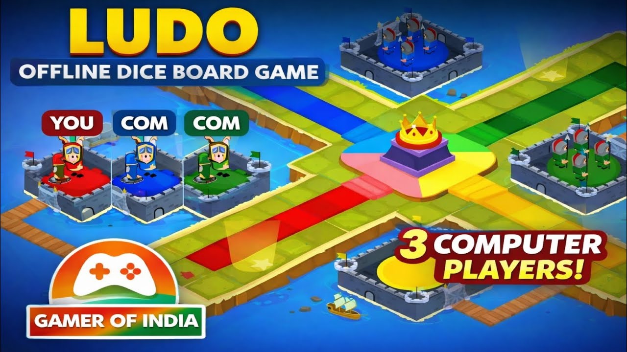 Ludo Offline Dice Board Game 🎲 | 3 Player Computer Match | Full Gameplay | Gamer Of India