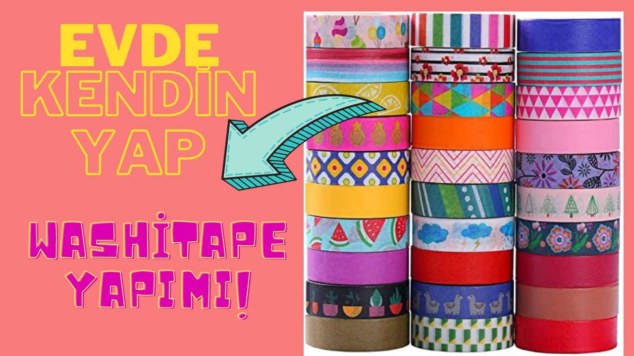 Washi Tape Yapımı Kendin Yap ( RENKLİ BANT)  [ORGANİZER YAPIMI]