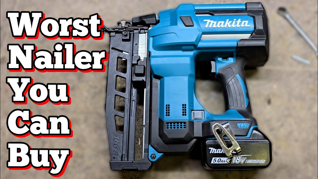The Makita DBN600 nail gun, big, expensive, and useless. Here, how to get it sinking nails again
