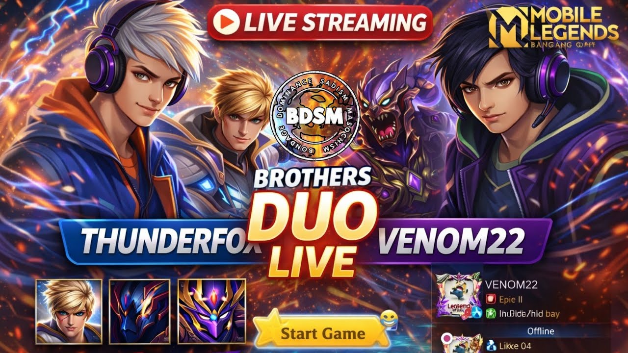 BDSM-Brothers IS LIVE 🔴 | Rank Push | Epic MLBB Gameplay