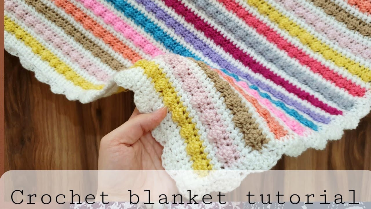 Colorful crochet blanket| Bobble stitch blanket