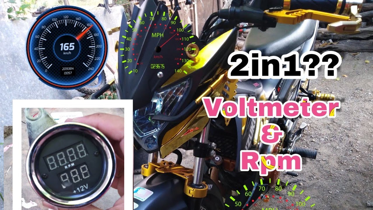 2 in 1 Rpm and voltmeter  installation in raider150