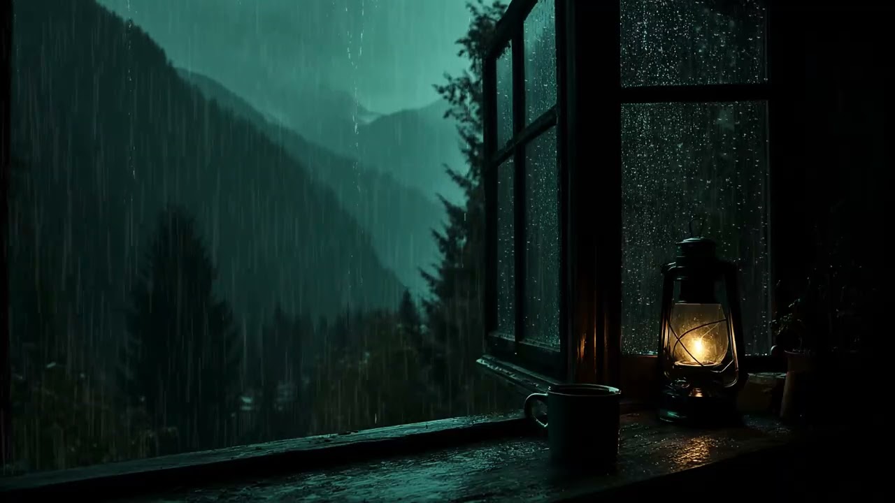 Soft Rain and Rolling Thunder 🌧️ Cozy Bedroom Window Sounds for Anxiety Relief and Restful Sleep