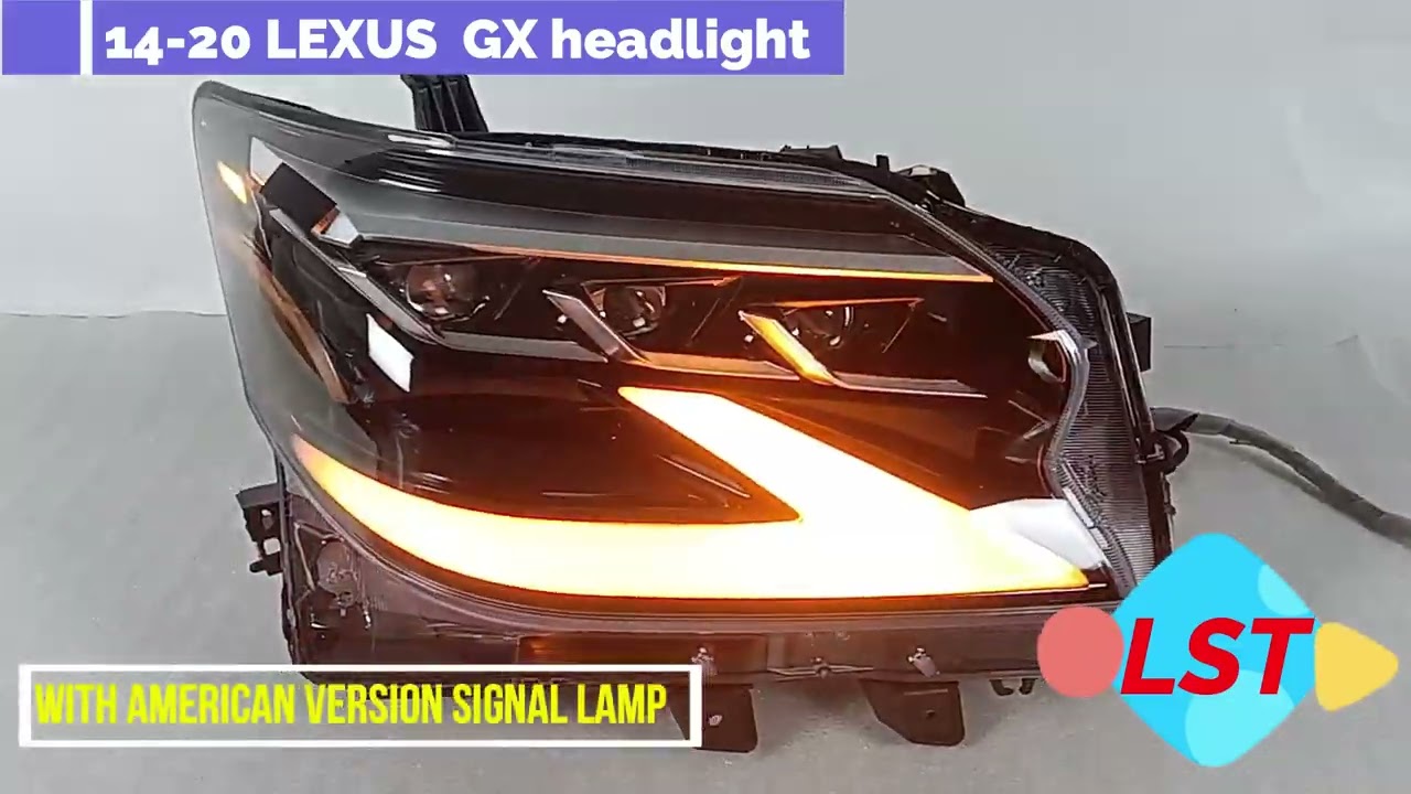 2009-2018 Lexus GX460 upgrade 2020 headlight with streamer and side lamp