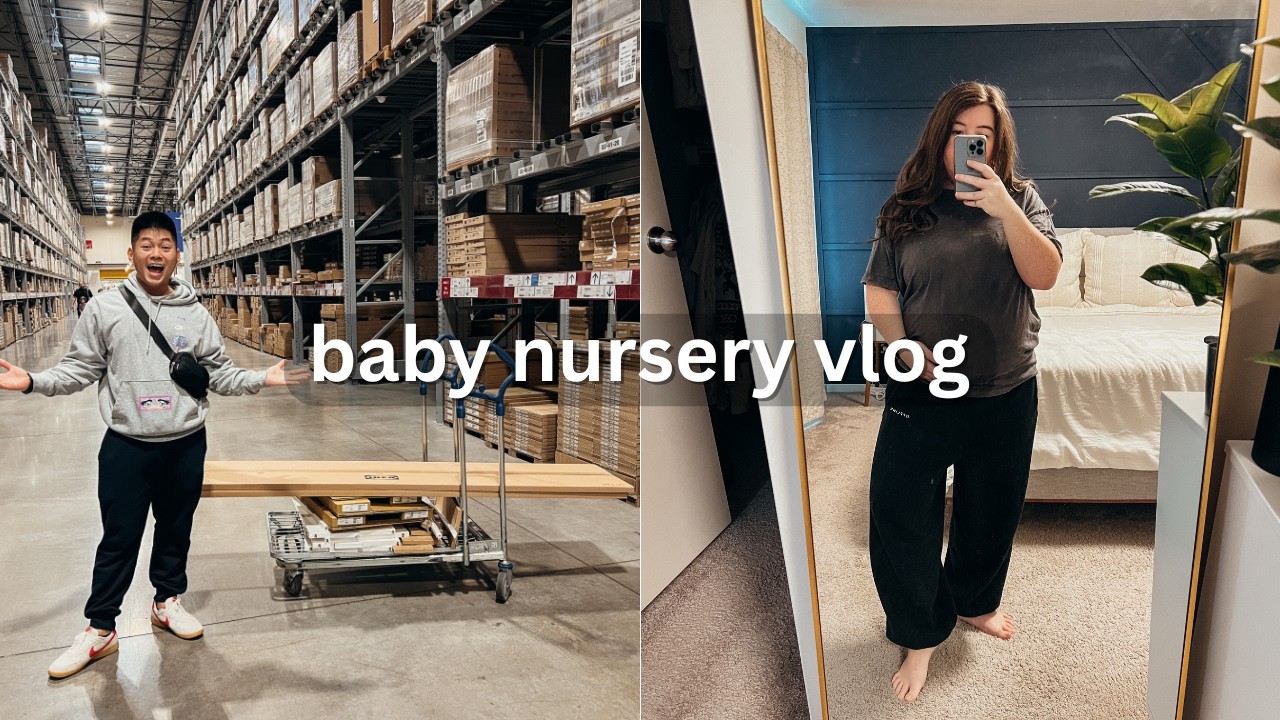 baby girl's nursery vlog | ikea trip, new closet system, installing wallpaper and more
