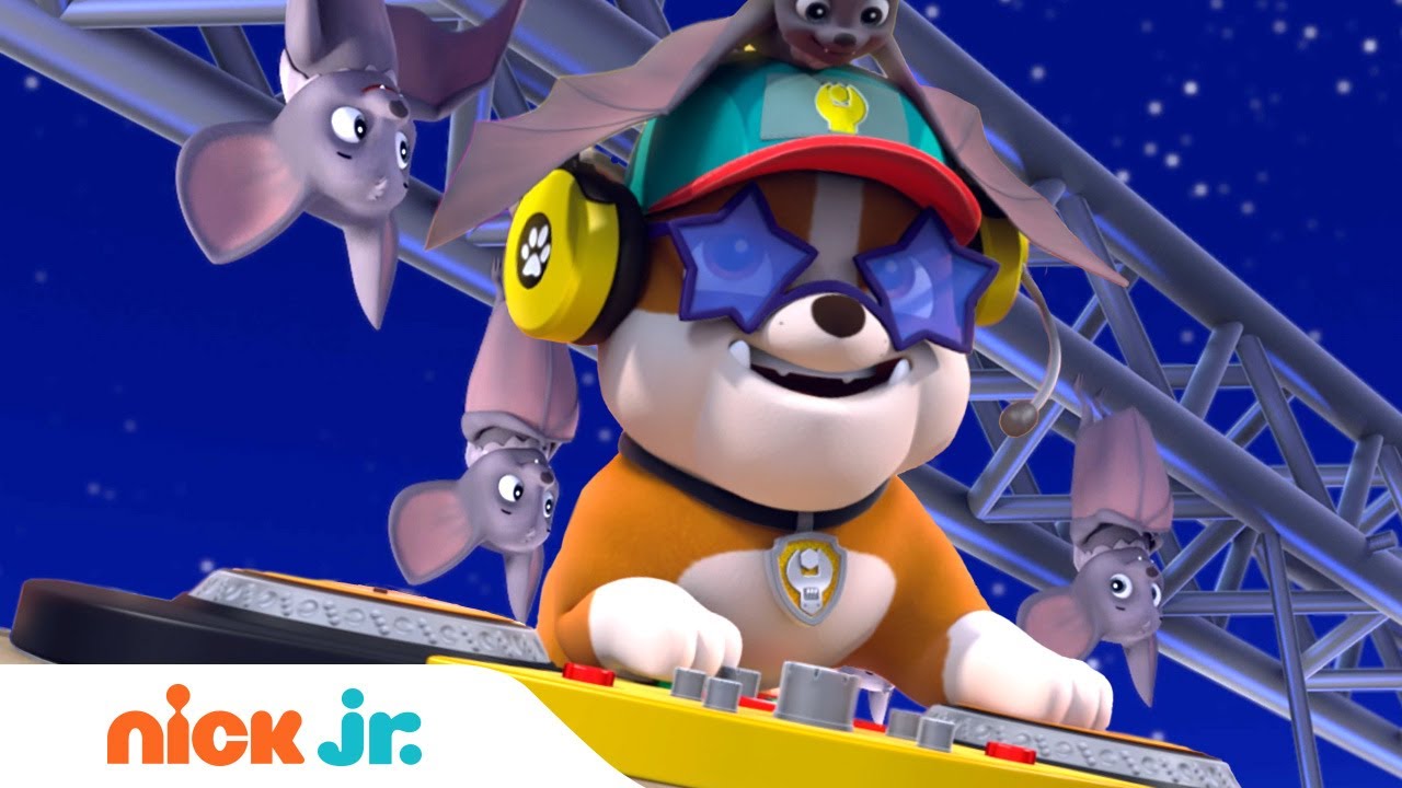 DJ Rubble Dance Party! w/ PAW Patrol Marshall, Chase & Skye | Rubble Official