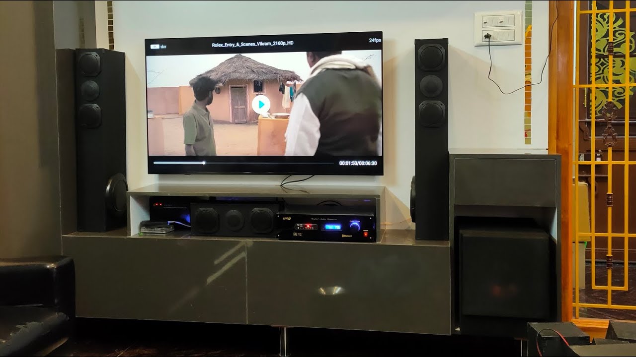 sony 4k Dolby Atmos smart tv 5.2 home theatre Dual 12inch JBL subwoofer with active sub amplifier