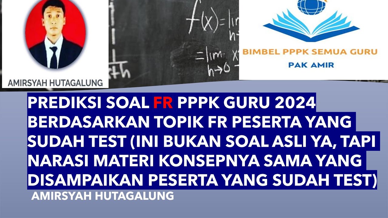 PASTI MASUK SOAL FR PPPK GURU 2024 (BERDASARKAN BOCORAN DARI PESERTA YANG SUDAH TEST)