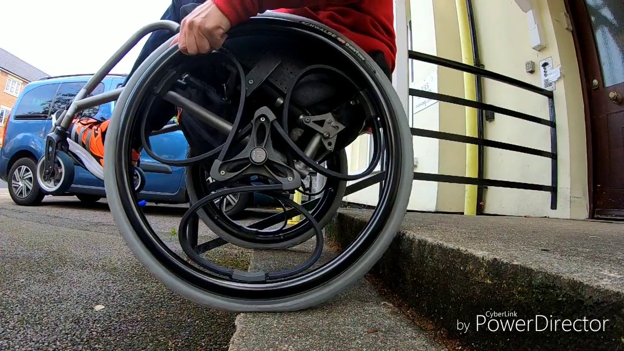 Wheelchair Loopwheels steps in slow motion