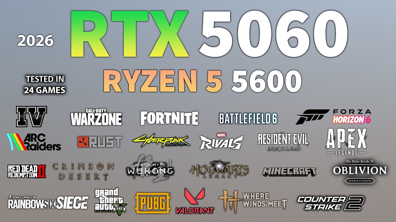 RTX 5060 + Ryzen 5 5600 | You Don't Need AM5! 24 Games Tested