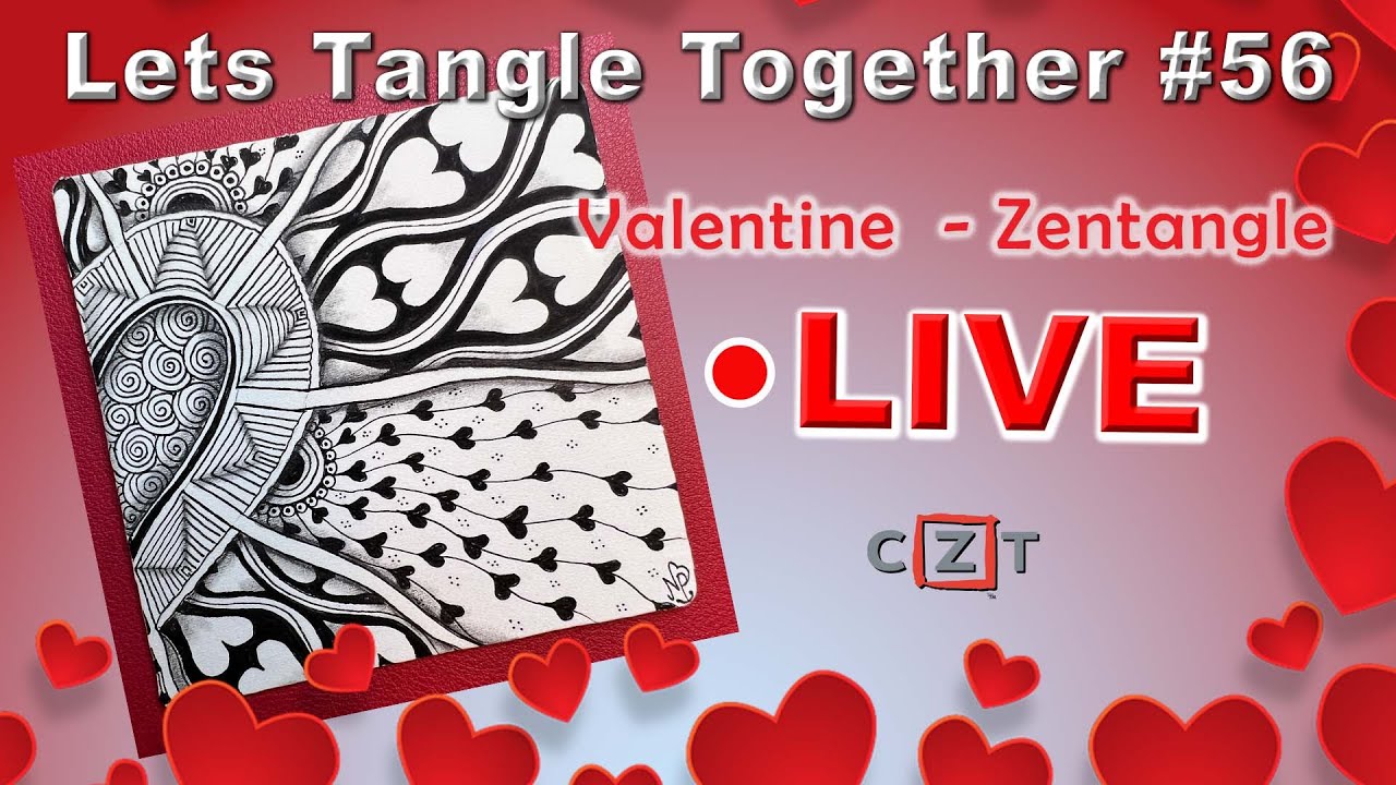 Valentine Zentangle - Let's Tangle Together #56 - Draw with Nidhi Prakash CZT
