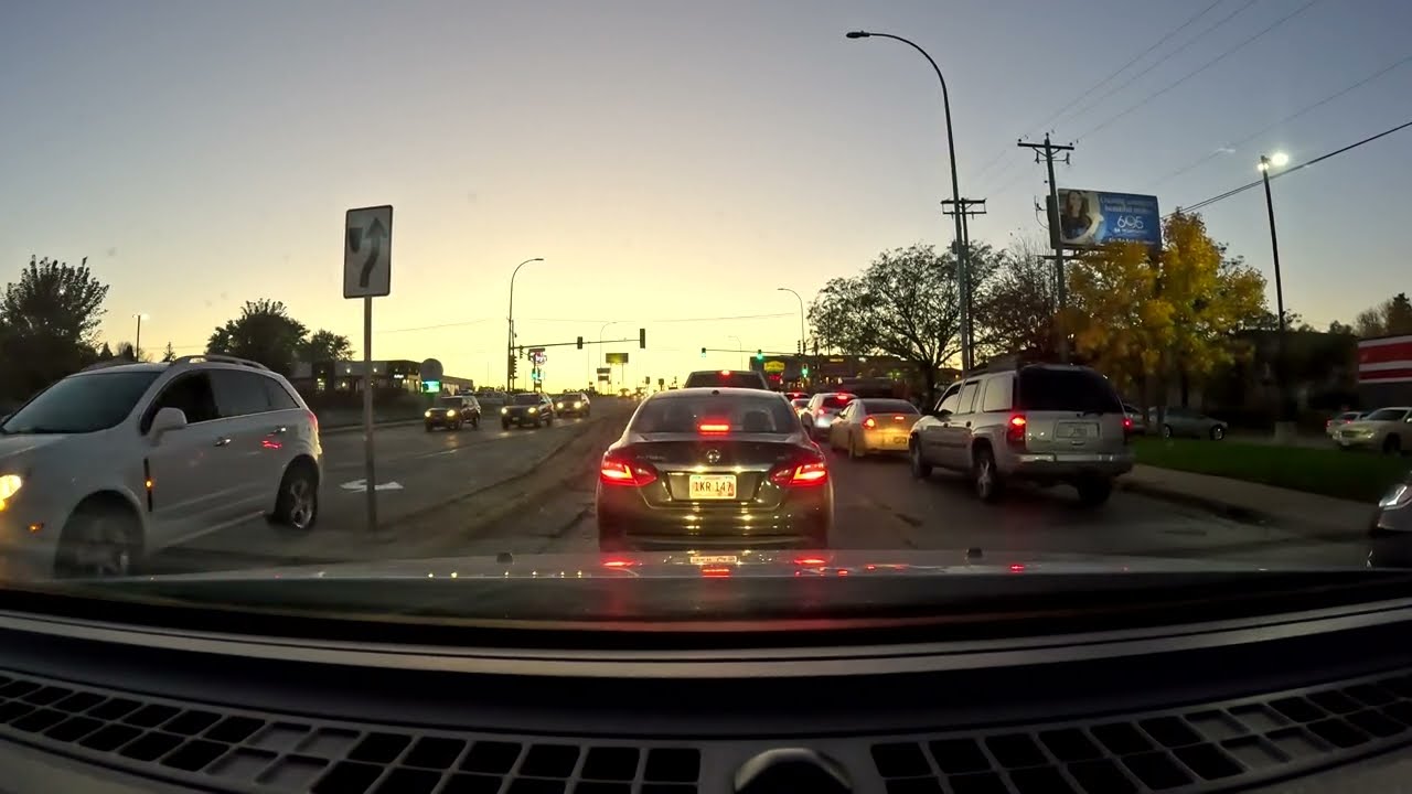 Evening Drive Through 10th Street: From Eastside to Downtown Sioux Falls, South Dakota, USA